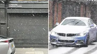 Snow falling in London and Kent on Monday