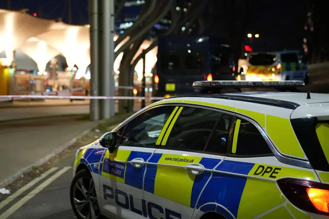 The scene at near to the Stratford Centre shopping centre car park in Newham, after a murder investigation was launched following the discovery of a man's body in the car park