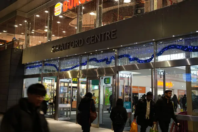 A view of an entrance to the Stratford Centre shopping centre.
