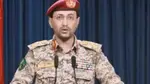 Houthi military spokesman Yahya Sarea making a statement in Sanaa
