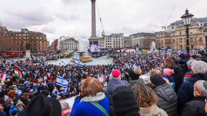 The rally in Trafalgar Square