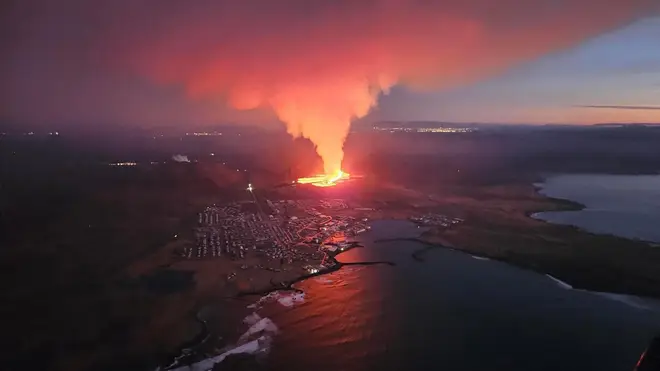 The volcano, which is located on the Reykjanes peninsula, spilled lava into Grindavik, resulting in a main road into the town being cut off by lava, and residents of the town being evacuated.