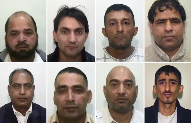 Top row left to right: Abdul Rauf, Hamid Safi, Mohammed Sajid and Abdul Aziz; Bottom row left to right: Abdul Qayyum, Adil Khan, Mohammed Amin and Kabeer Hassan who were all convicted in 2012.