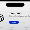 A ChapGPT logo is seen on a smartphone