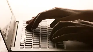 Person using a laptop
