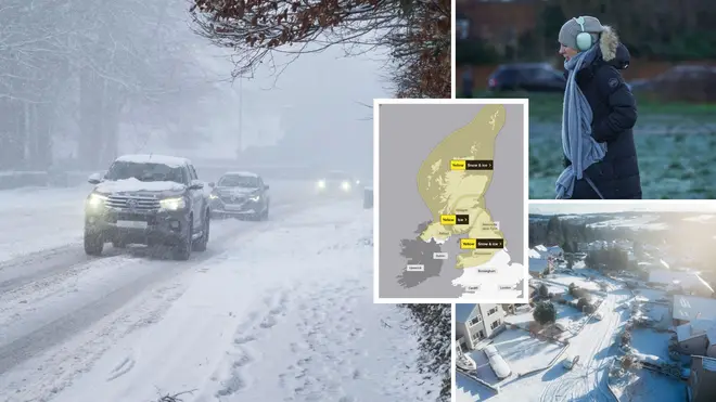 These are the regions set to be hit by snow and ice.