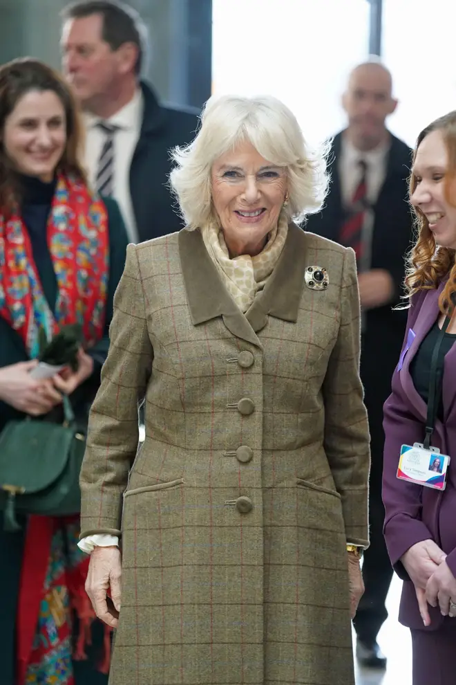 Queen Camilla said the king is doing 'fine' following the news of his procedure.