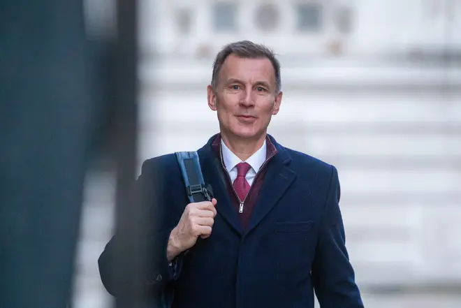 Chancellor of the Exchequer Jeremy Hunt is seen in Downing Street, January 4, 2024