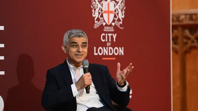 London Mayor Sadiq Khan speaking at the 2024 Fabian Society New Year Conference, at Guildhall in London.