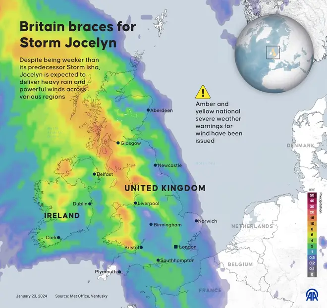 Britain braces for Storm Jocelyn