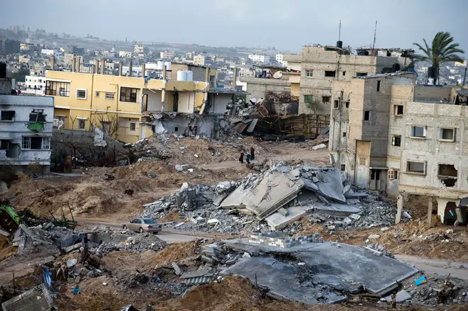 Buildings in Jebaliya that were destroyed during Israel's January military offensive in Jebaliya, northern Gaza Strip