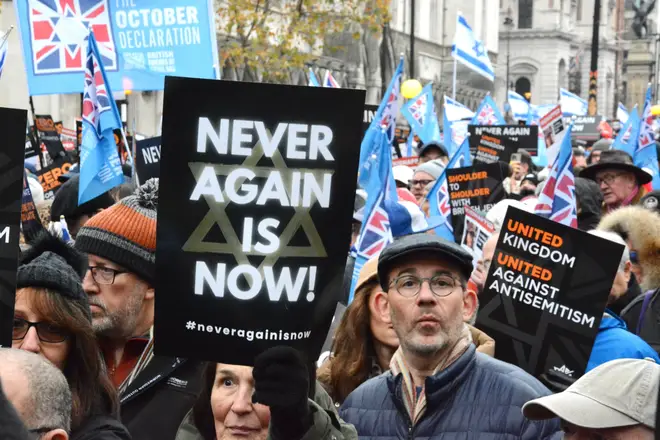 A march against anti-Semitism in London