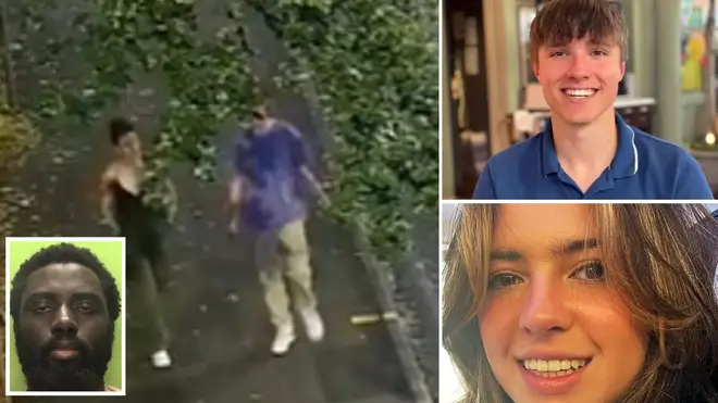 The CCTV shows the victims' final moments as they made their way home from a night out