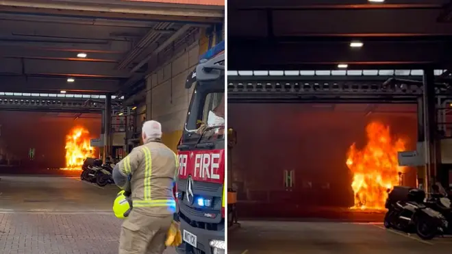 The bus caught fire in a bus garage in Putney.