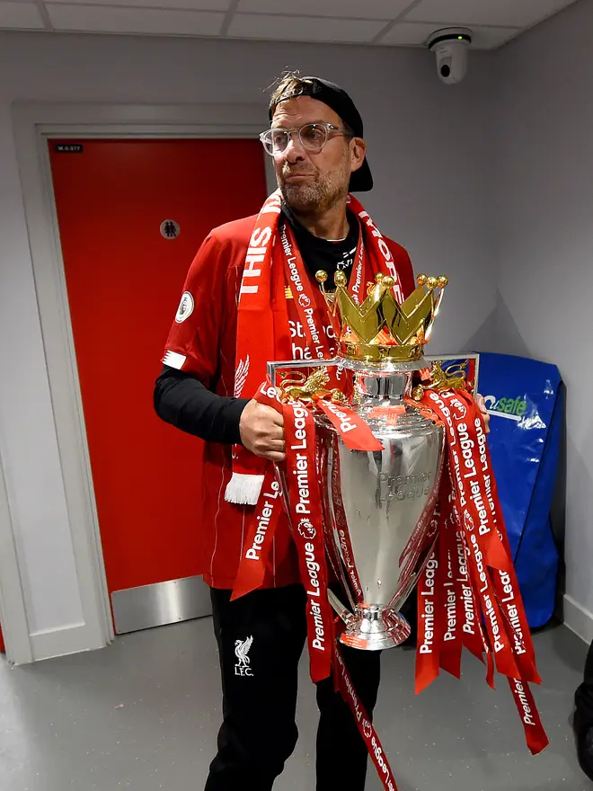 Klopp with the Premier League trophy