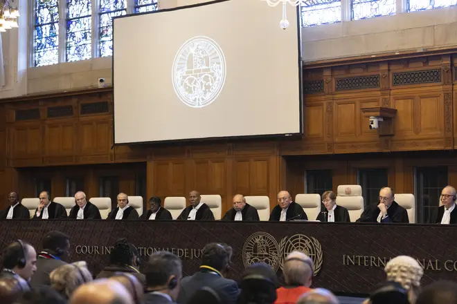 Judges sitting at The International Court of Justice