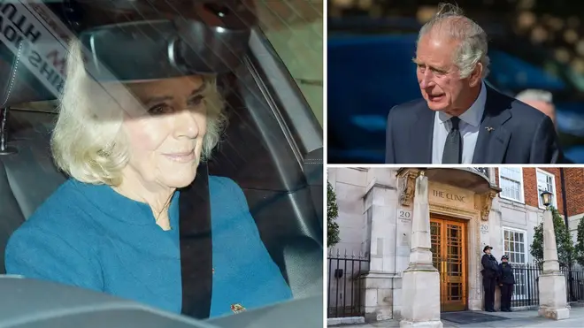 Queen Camilla was seen smiling as she visited the hospital on Sunday.