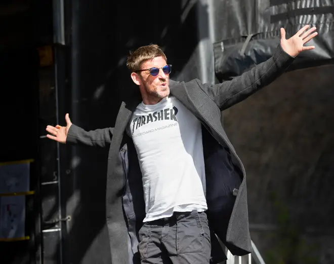 Actor Paul Anderson on stage in Birmingham, UK, for a question and answer session at the Peaky Blinders Festival.