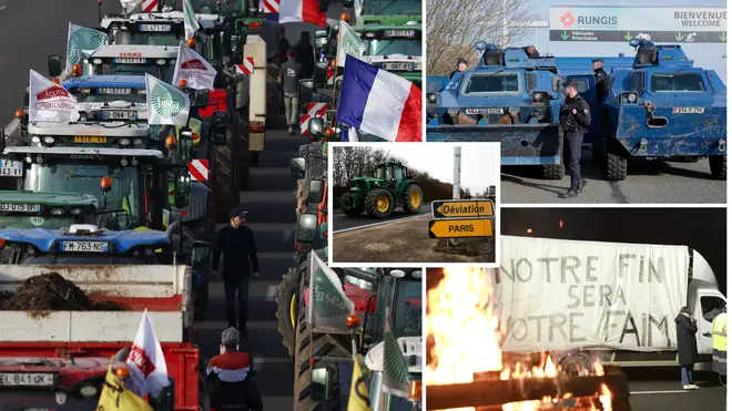 French farmers have taken Paris under ‘siege’ after 800 tractors surrounded the capital
