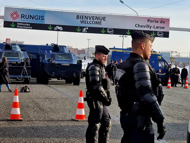 ensions rose between demonstrators and police as armored vehicles were deployed to Rungis on Monday as France stepped up security measures after some farmers threatened to “occupy” it