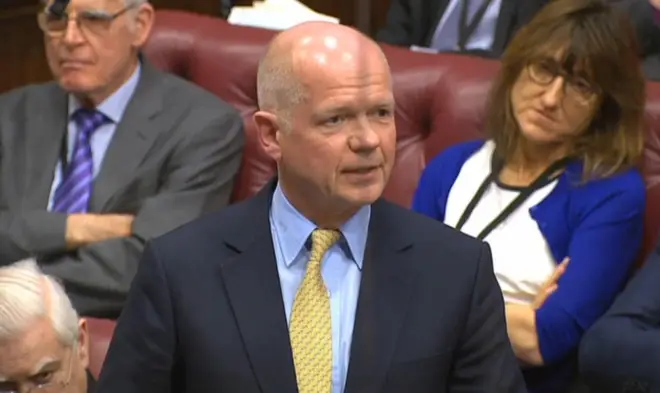 William Hague speaking in the House of Lords