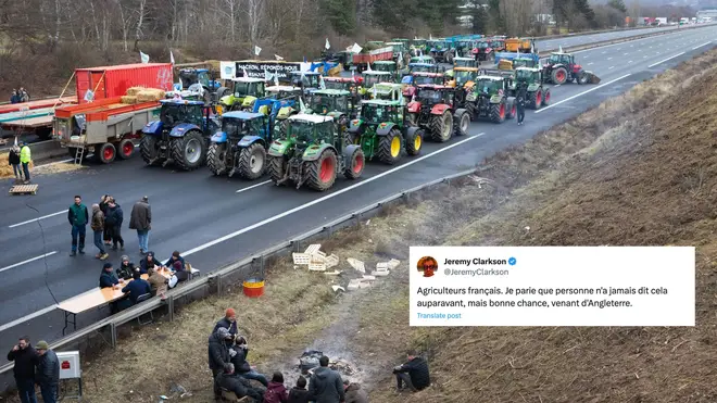 Jeremy Clarkson has backed France's protesting farmers