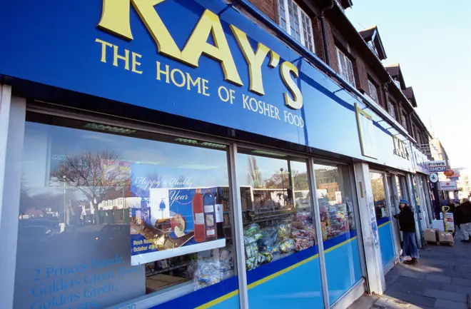 Officers responded to reports of the man brandishing a knife at Kay's kosher supermarket in Golders Green in north-west London just before 1.30pm on Monday