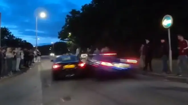 The moment the crash happened in Stevenage
