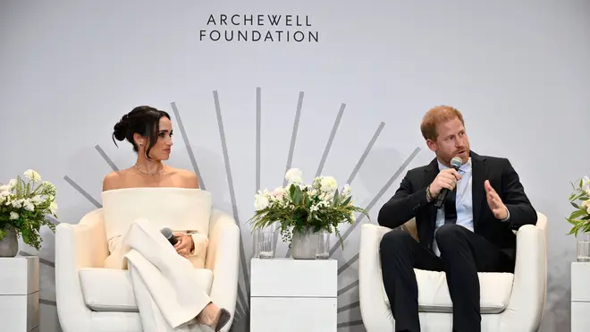 Harry and Meghan participating in The Archewell Foundation Parents&squot; Summit "Mental Wellness in the Digital Age"