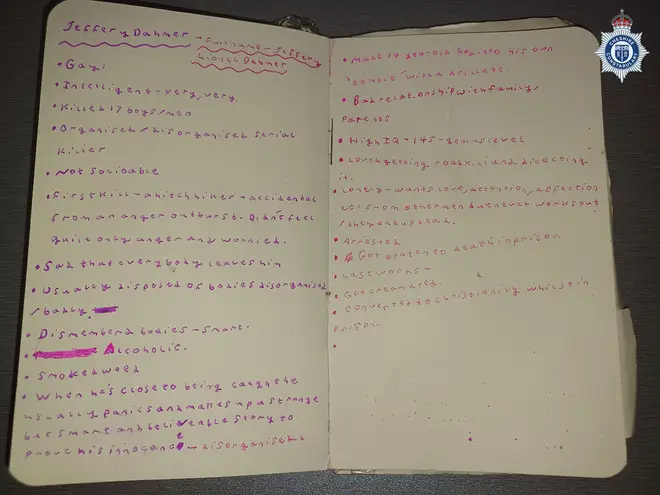 She also kept detailed notes on other serial killers