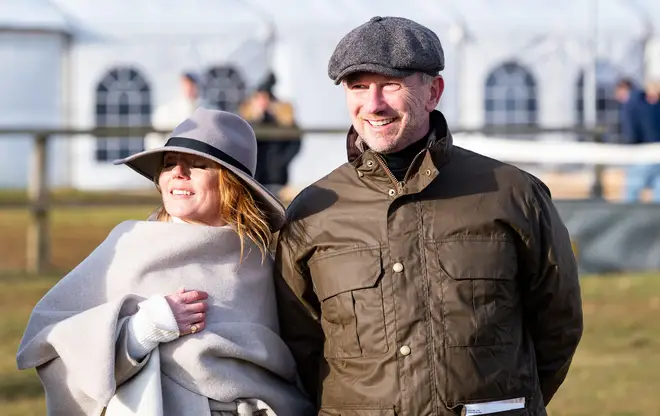 Christian and Geri Horner at the Cocklebarrow Point to Point, to see their horse Quickly Now Please in action