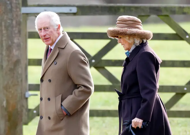 King Charles with Camilla on Sunday