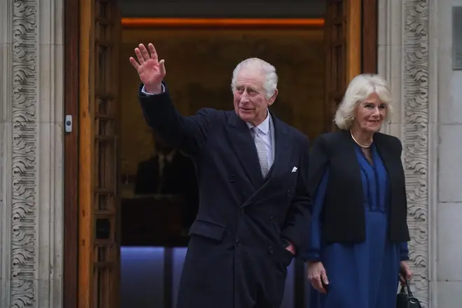 Charles and Camilla leaving hospital last week