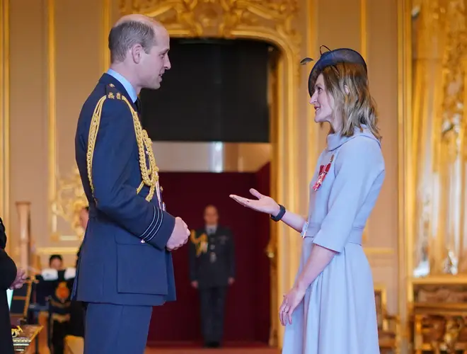 Prince William carried out an investiture, with Lionesses star Ellen White made an MBE for services to football