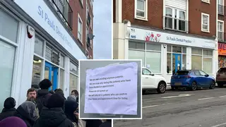 An NHS dentist in Bristol has asked prospective patients to stop queuing outside after a six-hour-long around-the-block line formed after hundreds of local hopefuls tried to sign up for the new service