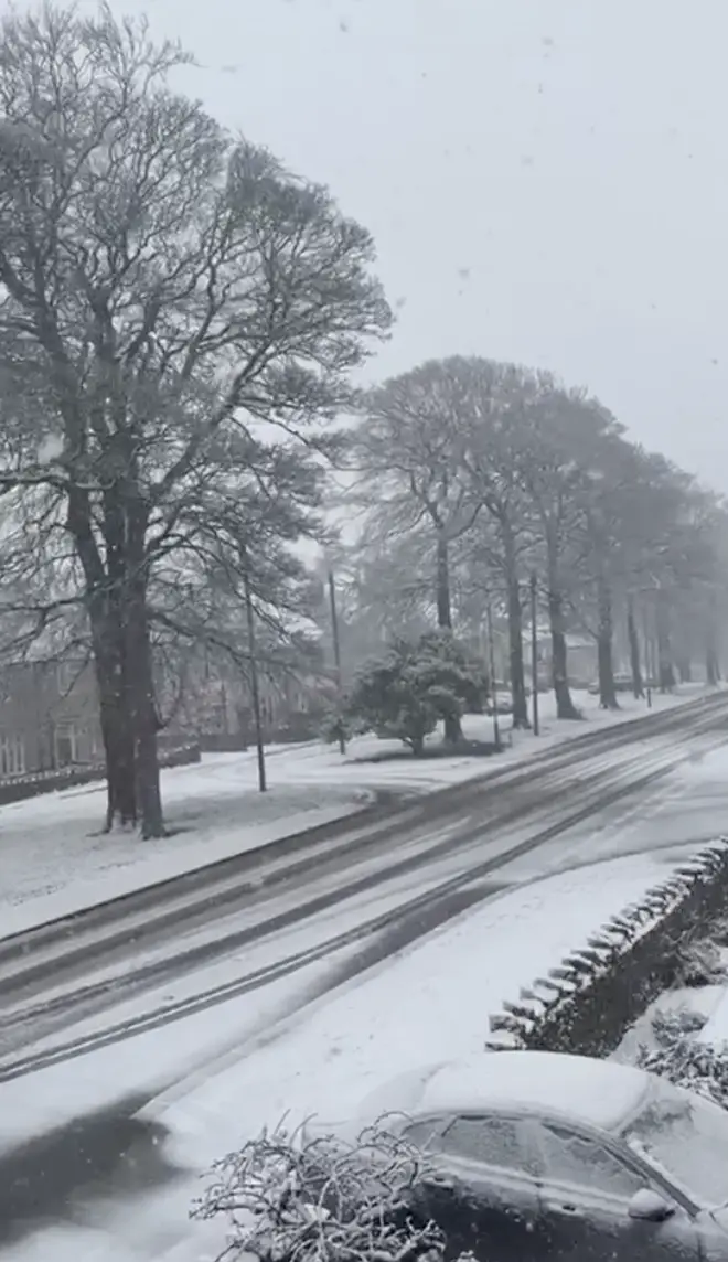 Chesterfield, Derbyshire is among the areas to be hit by the snow.