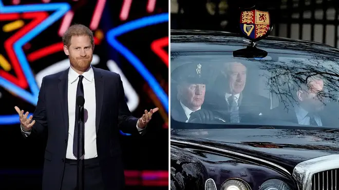 Prince Harry has made a surprise speech but did not mention King Charles