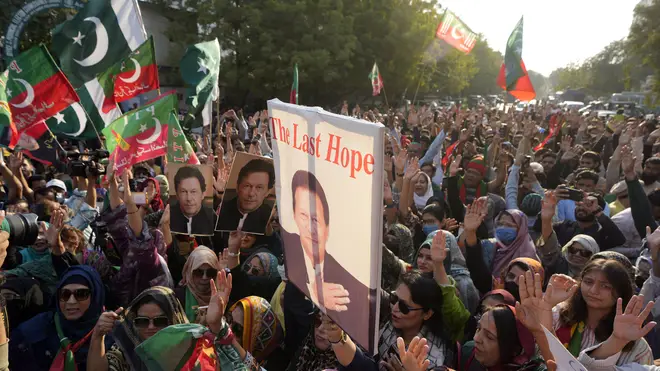 Supporters of former Pakistani PM Imran Khan