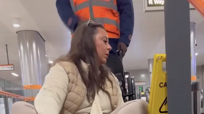 A wheelchair user was forced to crawl up stairs at a London Overground station on her bottom