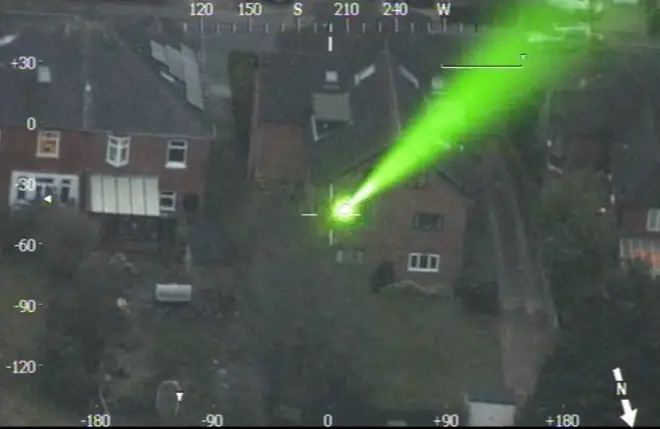 Man cautioned for pointing laser pen at police helicopter