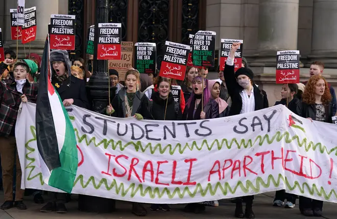 University students stage a pro-Palestine protest