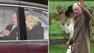 King Charles and Queen Camilla pictured together on their return to London