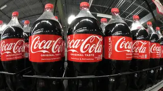 Bottles of Coca-Cola
