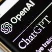 The logo and name of the technology company OpenAI which developed ChatGPT