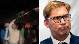 A Palestine protester said the group wasn't intimidating Tobias Ellwood