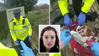 Footage showed the moment the baby's body was found