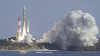 An H3 rocket lifts off at Tanegashima Space Centre in Kagoshima, southern Japan