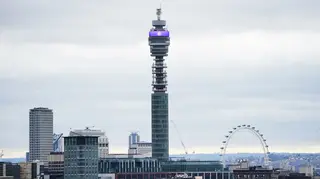 The BT Tower as seen from Primrose Hill, London