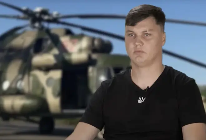 Maxim Kuzminov, who defected to Ukraine, appears in a video released by Ukraine's Defense Intelligence agency in September 2023.