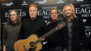 Members of The Eagles, from left, Timothy B Schmit, Don Henley, Glenn Frey and Joe Walsh